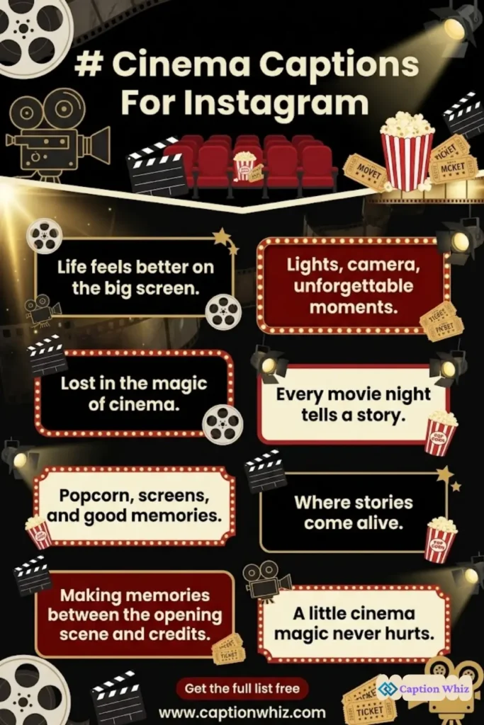 125+ Unforgettable Cinema Captions For Instagram and Quotes You Need Right Now