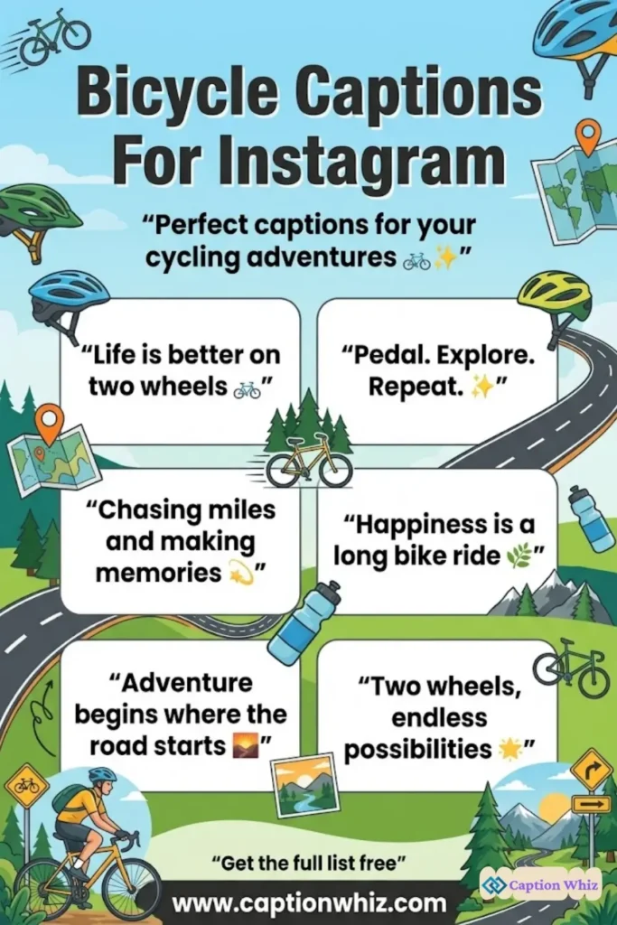 147+ Unforgettable Bicycle Captions For Instagram That Inspire Adventure and Fun Quotes