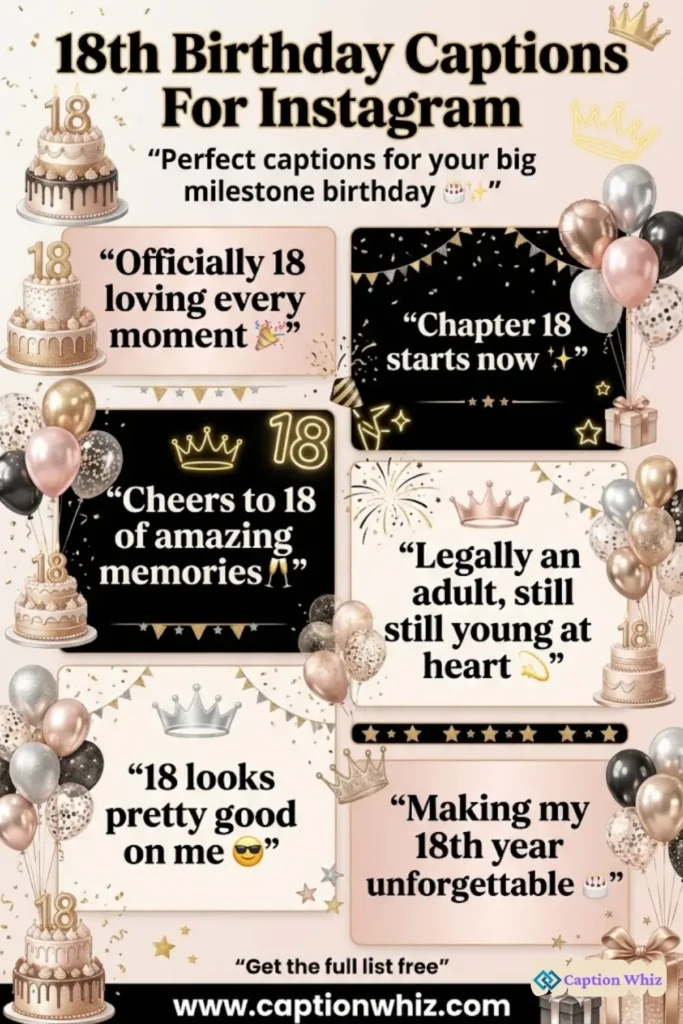 Celebrate with 135+ Stunning 18th Birthday Captions For Instagram And Quotes Magic