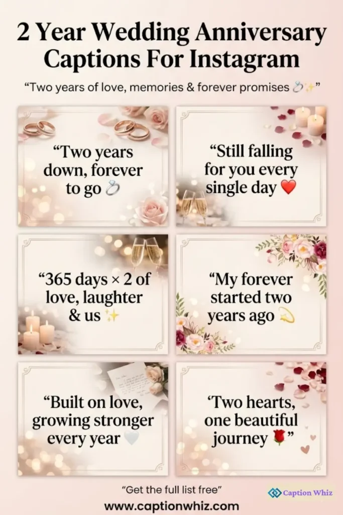 Celebrate Love with 139+ Unique 2 Year Wedding Anniversary Captions For Instagram