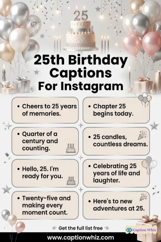 Celebrate Your 25th Birthday with 125+ Creative Birthday Captions For Instagram And Quotes