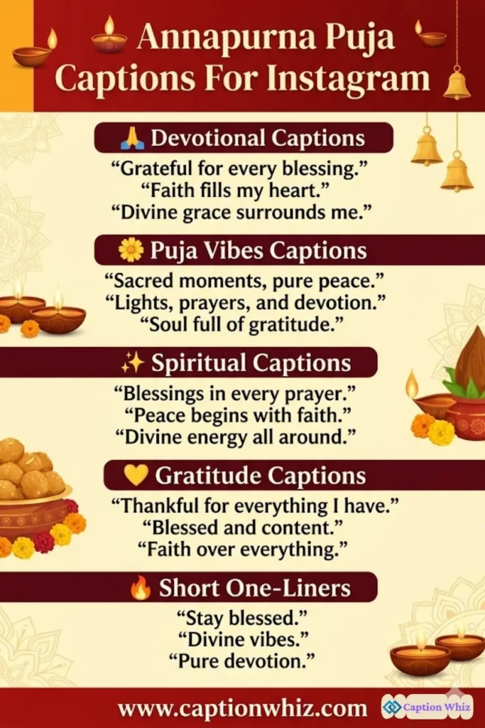 135+ Best Annapurna Puja Captions for Instagram to Celebrate with Joy and Gratitude