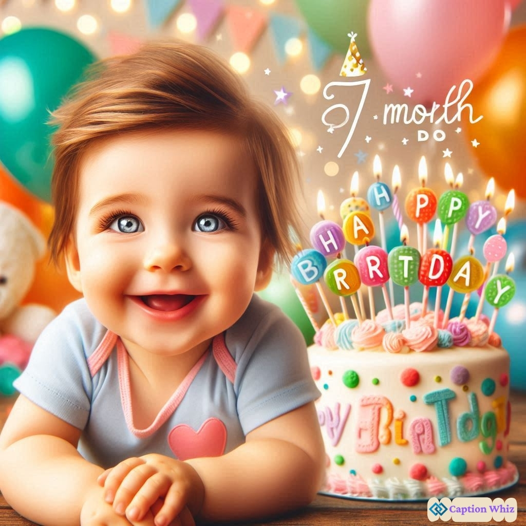 Playful 7 Month Birthday Captions For Celebrating
