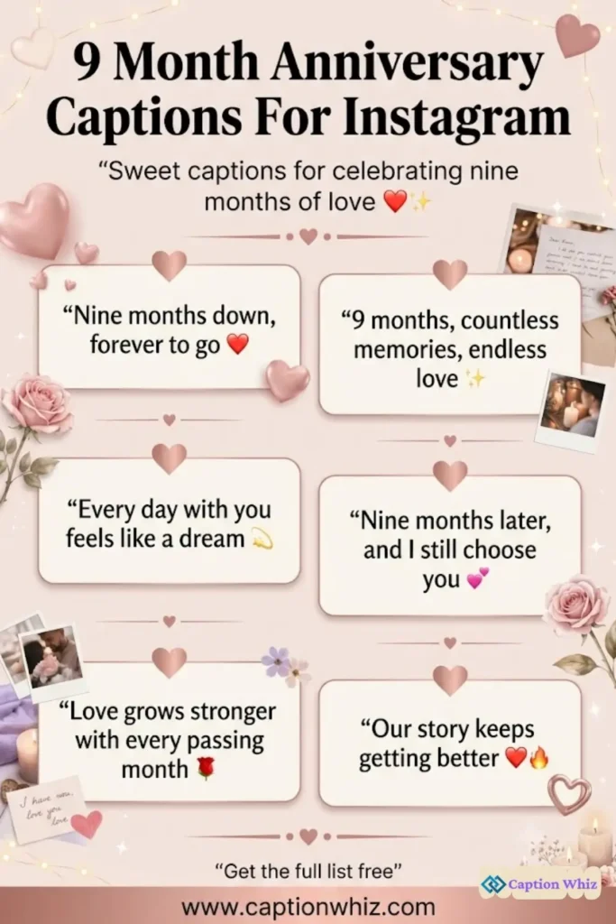 143+ Charming 9 Month Anniversary Captions For Instagram and Quotes to Celebrate Love
