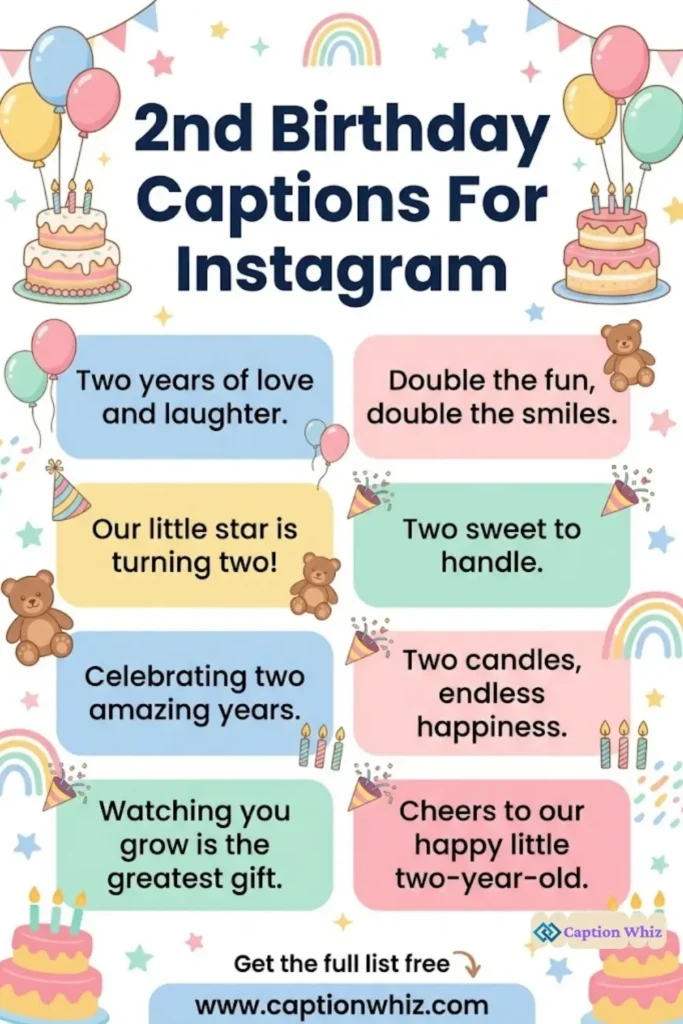 Celebrate with Joyful 2nd Birthday Captions For Instagram And Quotes 145+ Delightful Moments