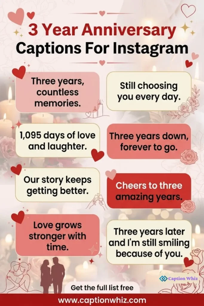 Celebrate Love with 149+ Amazing 3 Year Anniversary Captions For Instagram And Quotes