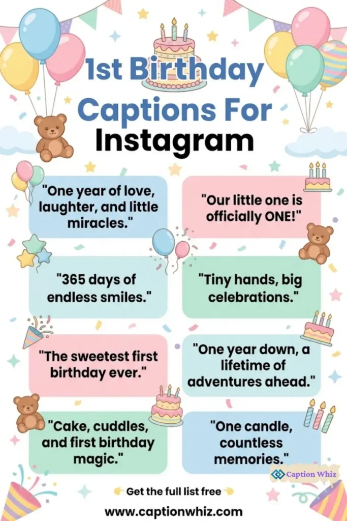 Celebrate with 145+ Heartfelt 1st Birthday Captions For Instagram And Quotes Magic