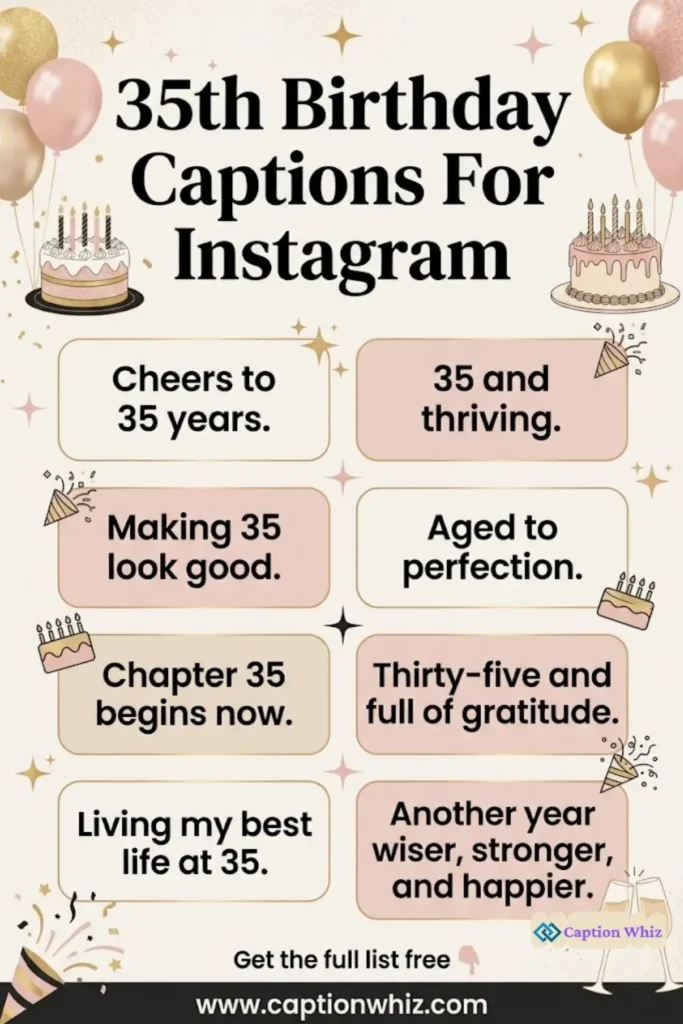 Celebrate Your 35th Birthday Captions For Instagram and Quotes with 149+ Joyful Moments