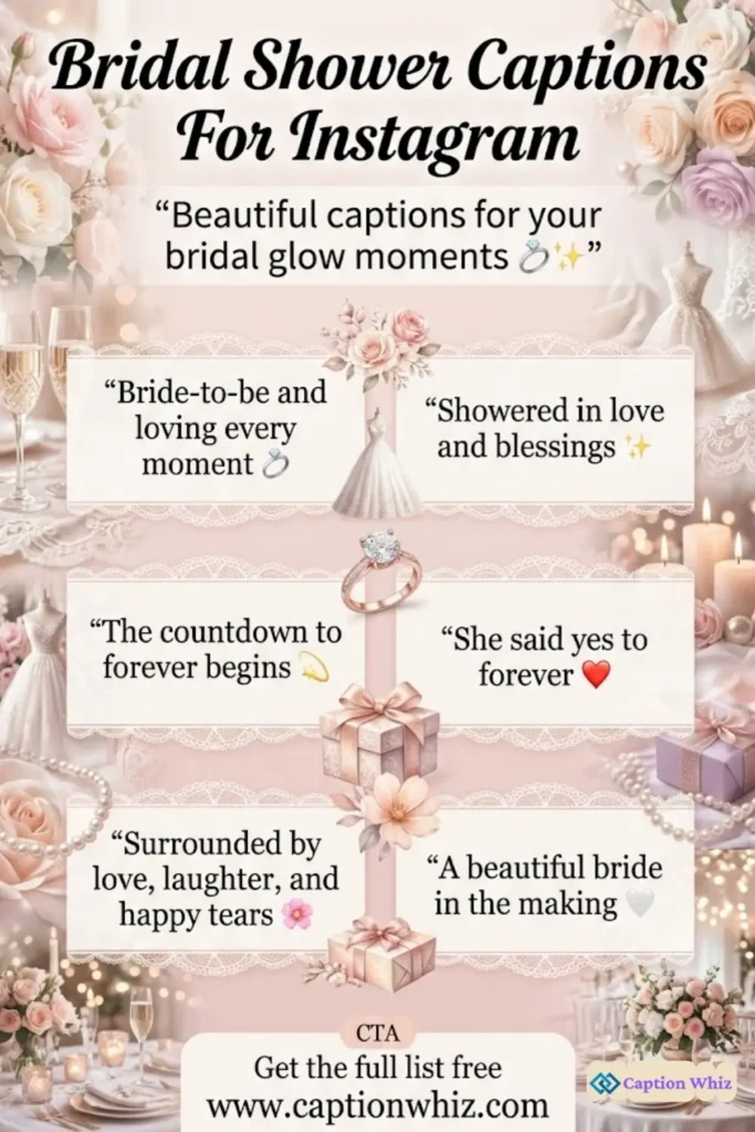 127+ Unforgettable Bridal Shower Captions For Instagram and Quotes You Need Now
