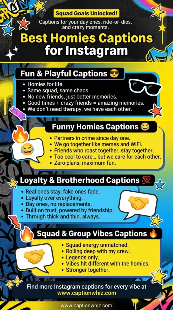 143+ Must-Have Homies Captions For Instagram That Ignite Connection and Fun Quotes