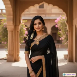 139+ Essential Black Saree Captions For Instagram That Spark Curiosity and Style Quotes
