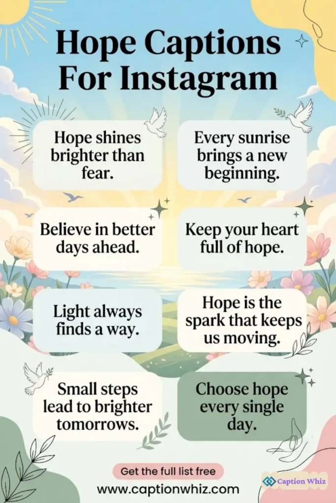 149+ Powerful Hope Captions For Instagram That Inspire and Motivate Your Journey Quotes in 2026