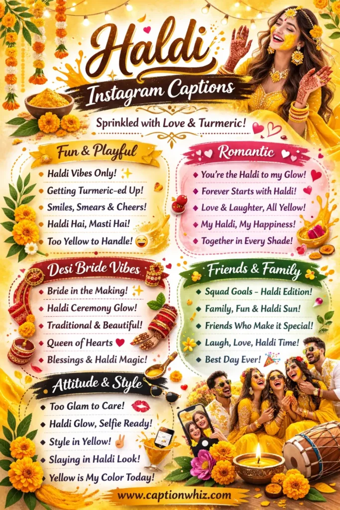 139+ Unforgettable Haldi Captions For Instagram and Quotes to Shine Bright