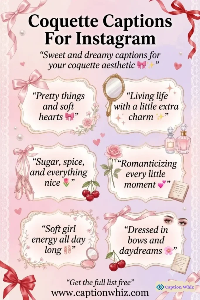 127+ Irresistible Coquette Captions For Instagram That Spark Curiosity and Charm Quotes