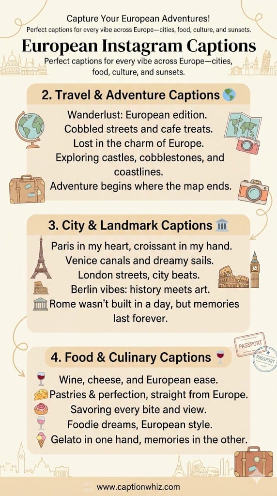 123+ Essential European Captions For Instagram and Quotes That Spark Connection