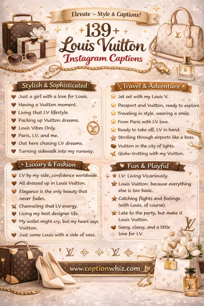 137+ Must-Have Louis Vuitton Captions For Instagram That Spark Curiosity and Style Quotes