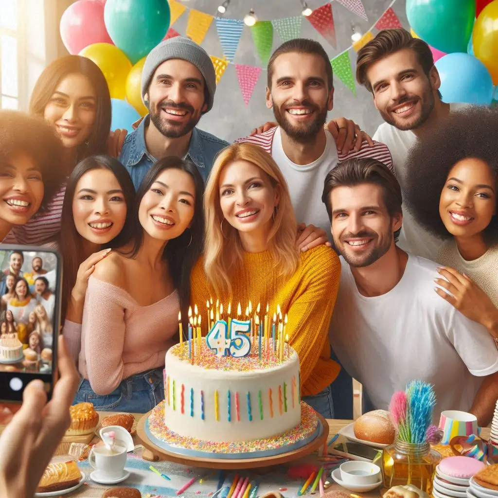 Creative 45th Birthday Captions That Reflect Your Journey