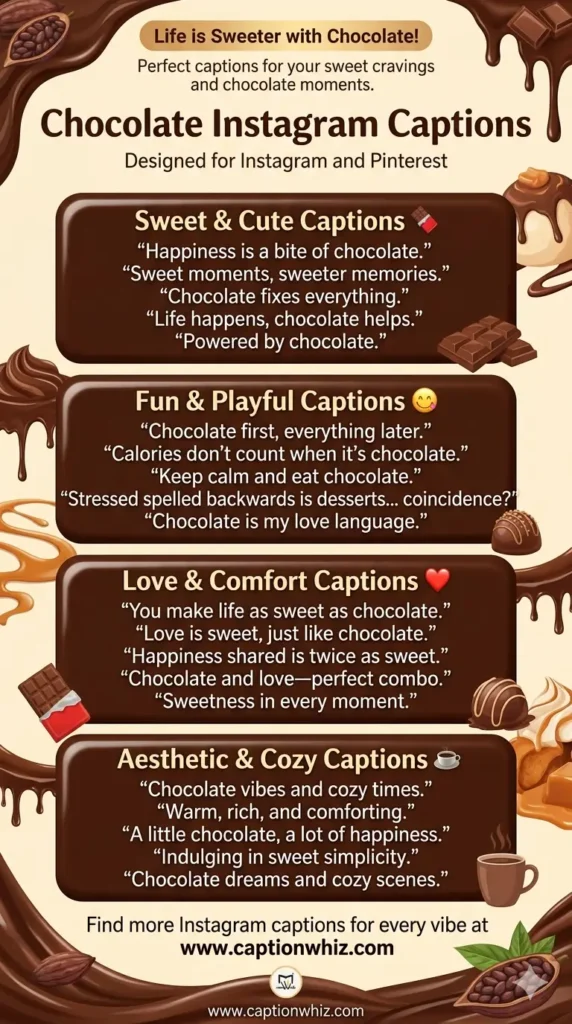 143+ Irresistible Chocolate Captions For Instagram and Quotes You Can't Miss