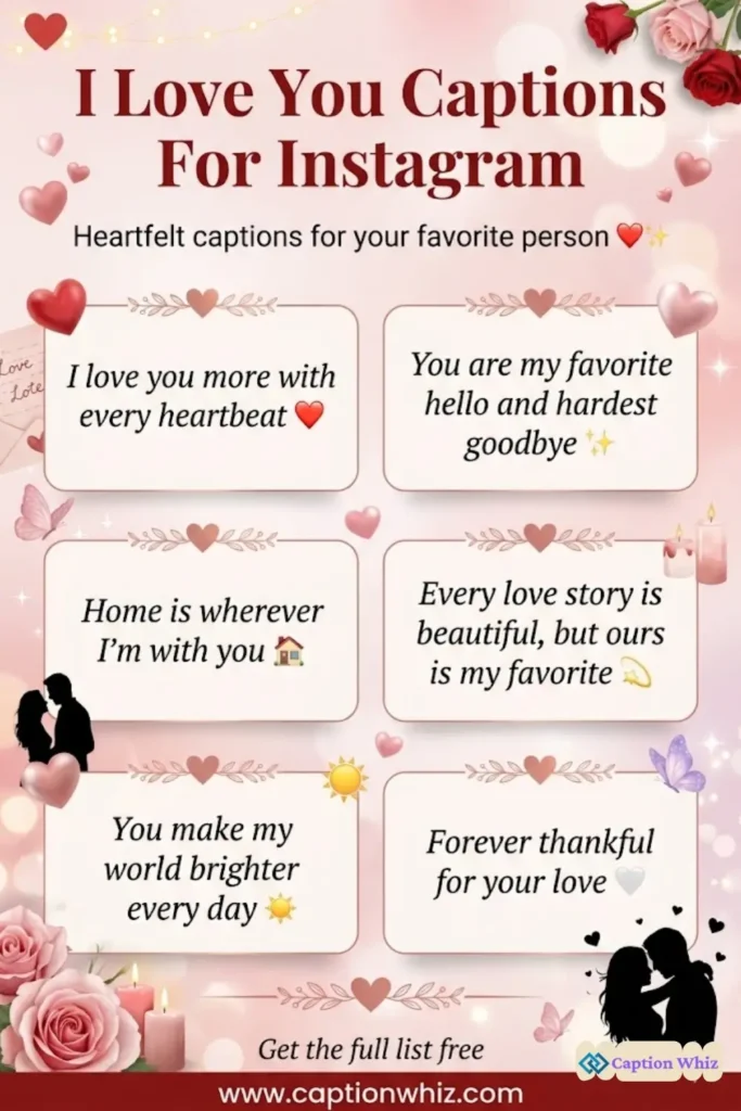 127+ Irresistible I Love You Captions For Instagram and Heartfelt Quotes