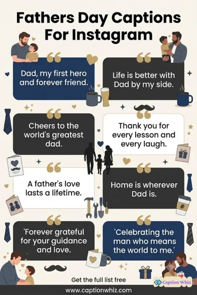 147+ Unforgettable Fathers Day Captions For Instagram and Quotes to Cherish Dad in 2026
