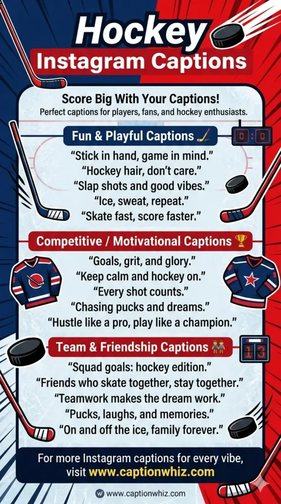 135+ Essential Hockey Captions For Instagram and Quotes to Amp Up Your Game