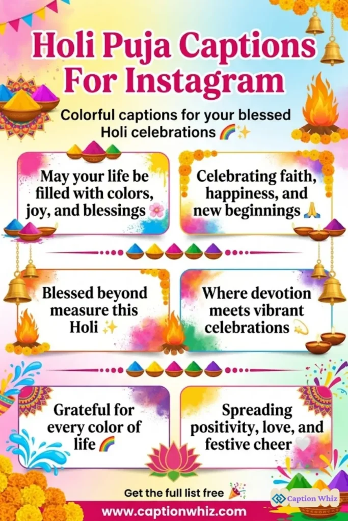 129+ Essential Holi Puja Captions For Instagram and Quotes You Can't Miss