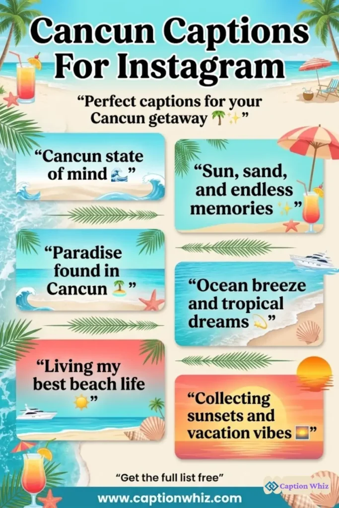 147+ Unforgettable Cancun Captions For Instagram and Quotes That Ignite Adventure