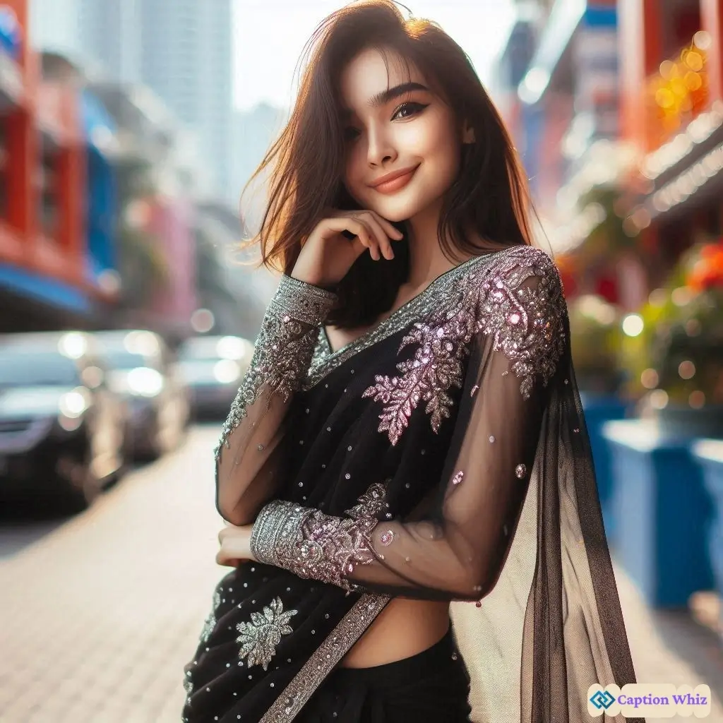 Gorgeous Black Saree Instagram Captions For Your Stylish Posts