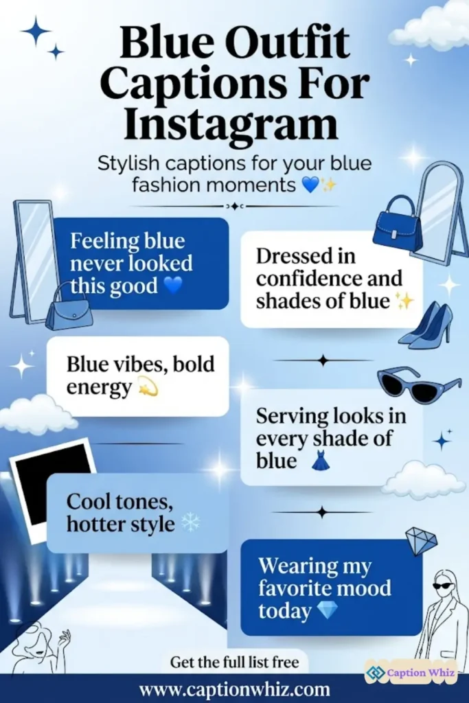 135+ Must-Have Blue Outfit Captions For Instagram and Quotes That Dazzle