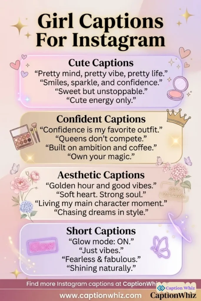 145+ Unforgettable Girl Captions For Instagram and Quotes That Spark Joy