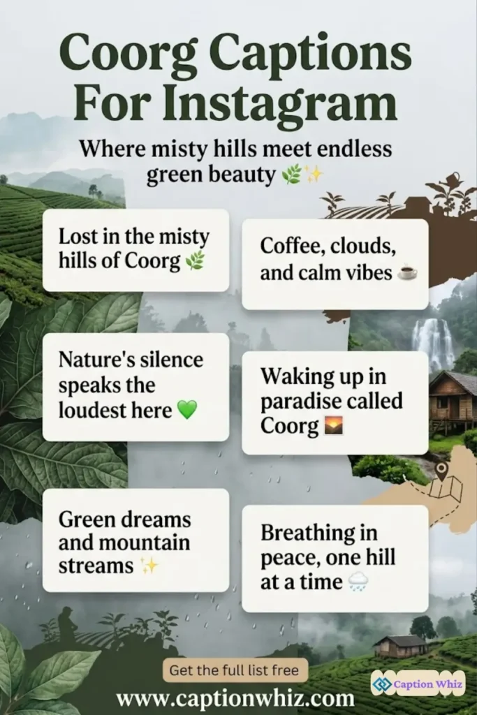 145+ Stunning Coorg Captions For Instagram and Quotes That Spark Inspiration
