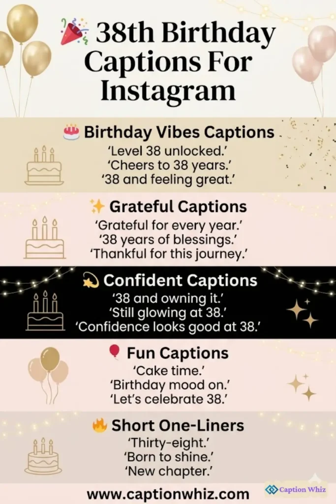 123+ Memorable 38th Birthday Captions For Instagram and Quotes Moments