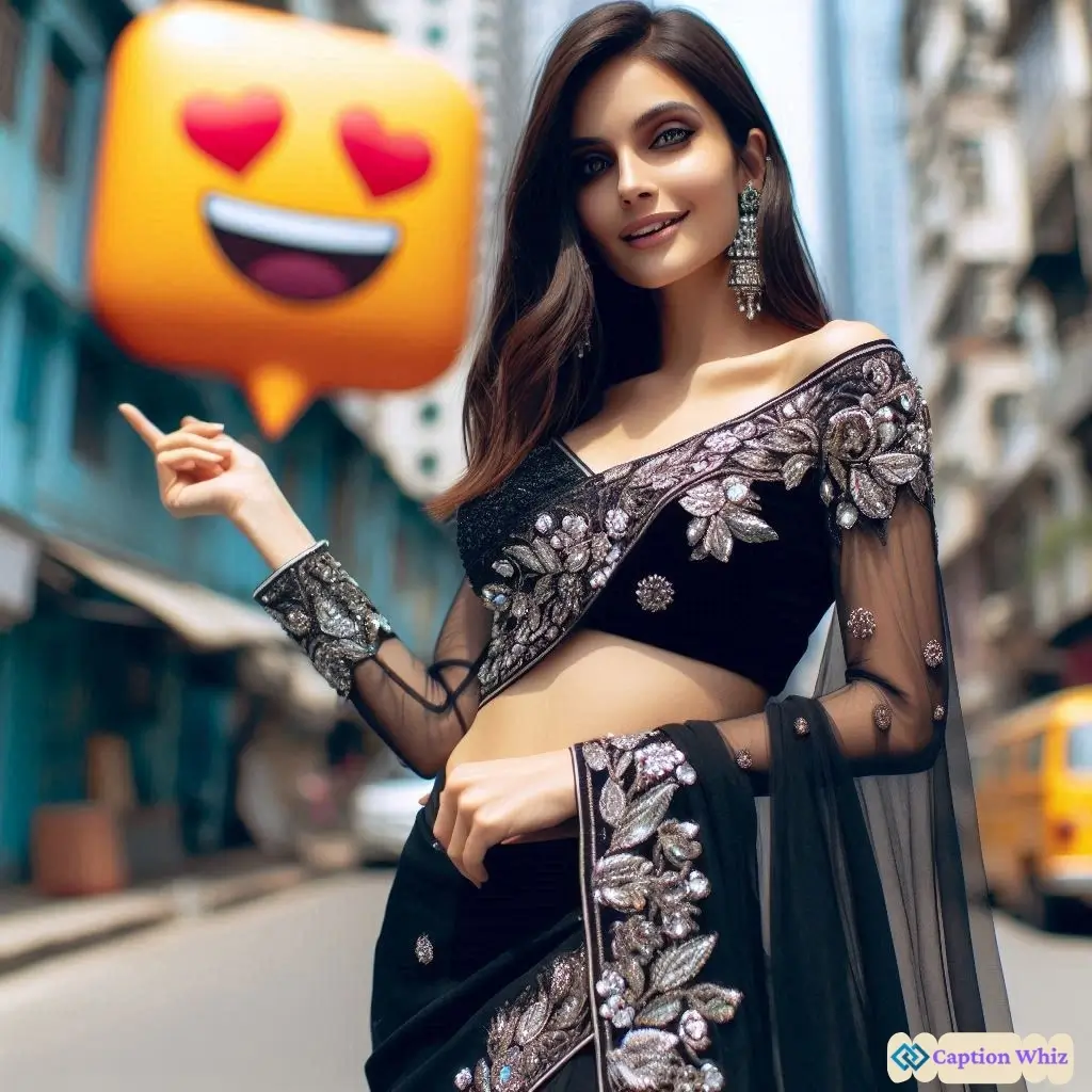 Memorable Black Saree Captions That Speak Volumes
