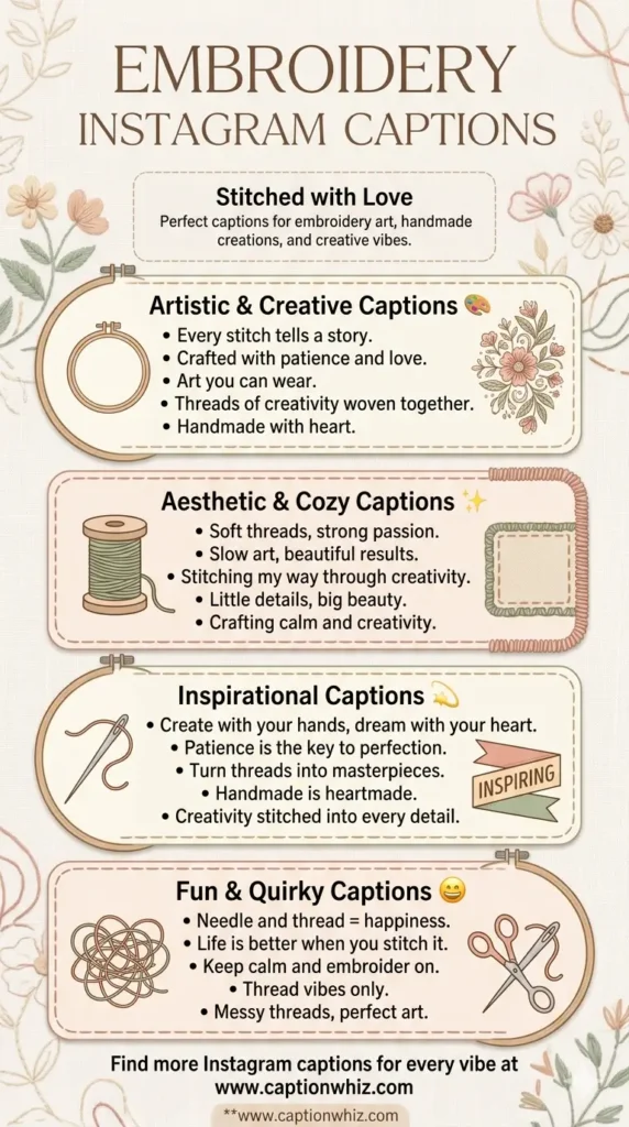 123+ Unforgettable Embroidery Captions For Instagram That Inspire Creativity Quotes