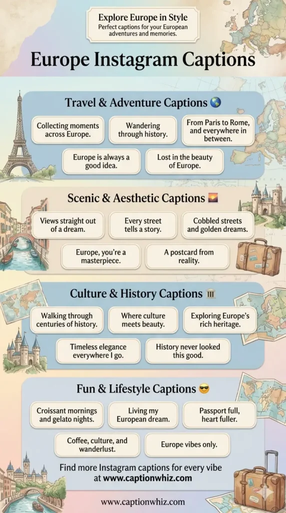 145+ Must-Have Europe Captions For Instagram and Quotes to Spark Your Wanderlust
