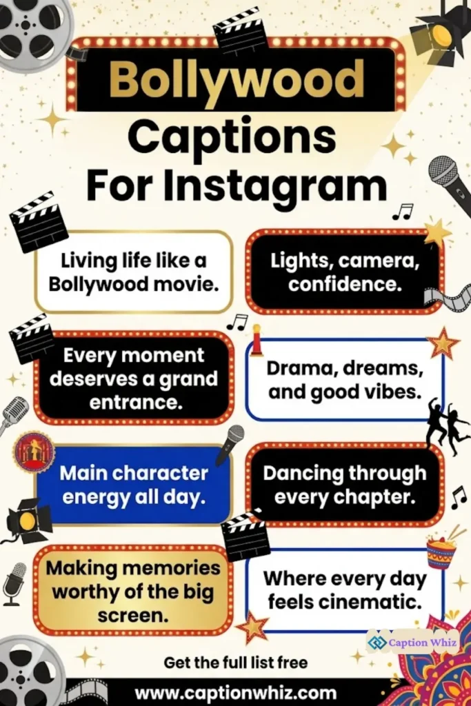 145+ Unforgettable Bollywood Captions For Instagram and Quotes That Spark Joy