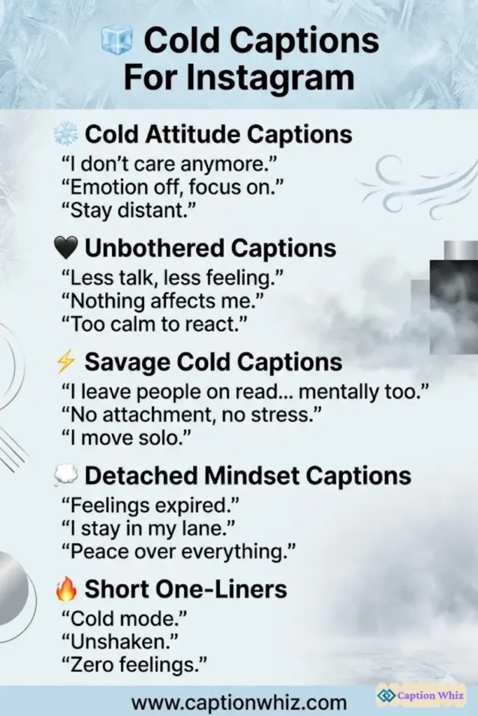 145+ Unforgettable Cold Captions For Instagram That Ignite Curiosity and Quotes