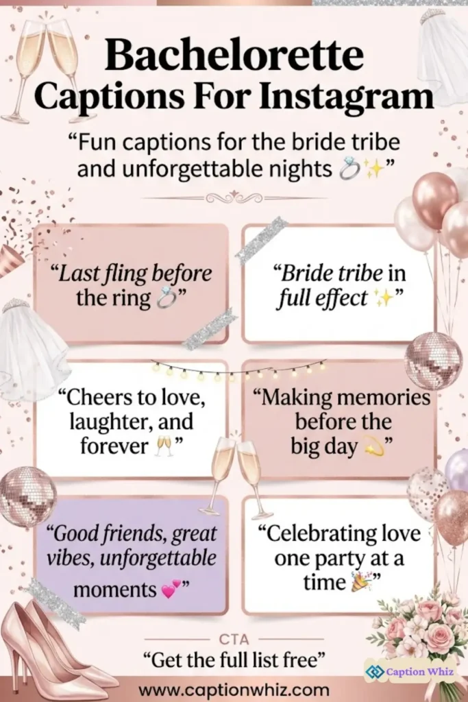 145+ Unforgettable Bachelorette Captions For Instagram and Quotes That Shine