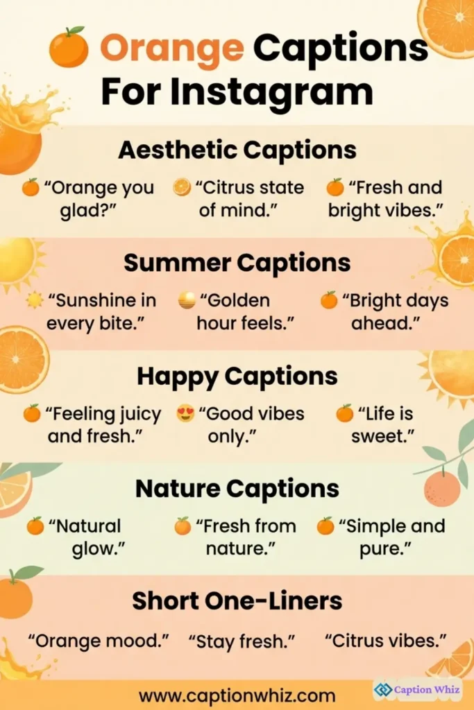 137+ Unforgettable Orange Captions For Instagram and Quotes That Shine Bright