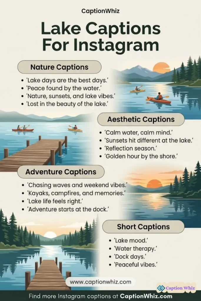 147+ Unforgettable Lake Captions For Instagram and Quotes That Inspire Adventure