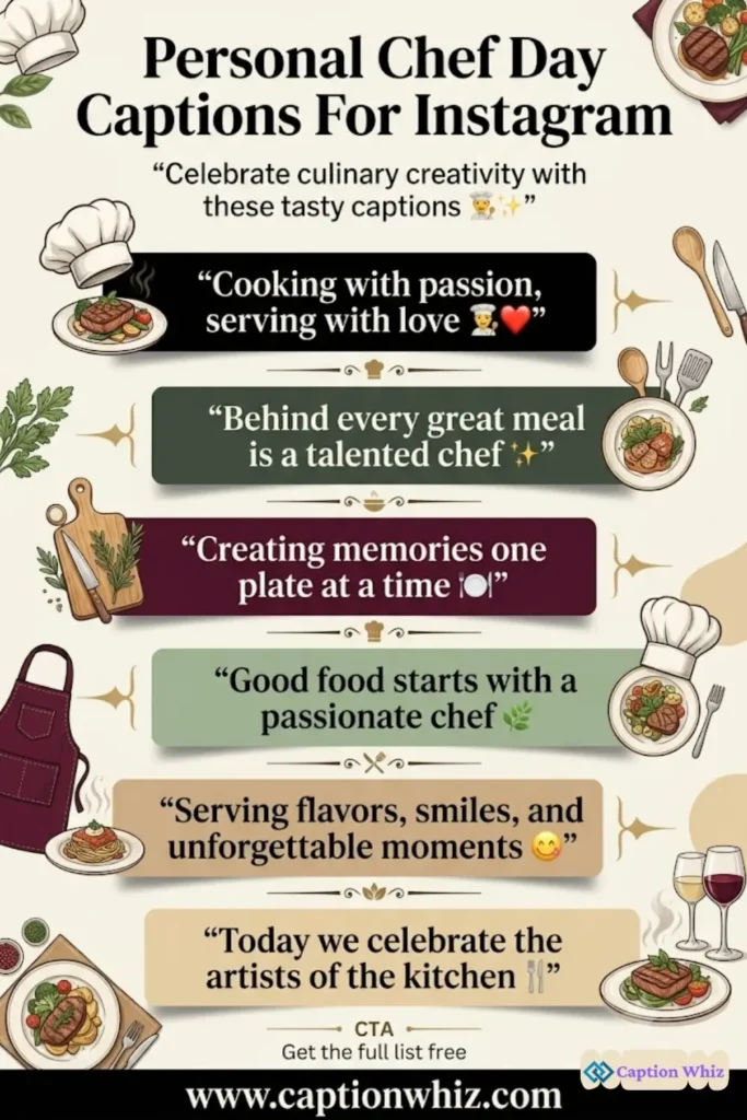 153+ Irresistible Personal Chef Day Captions For Instagram and Quotes to Savor