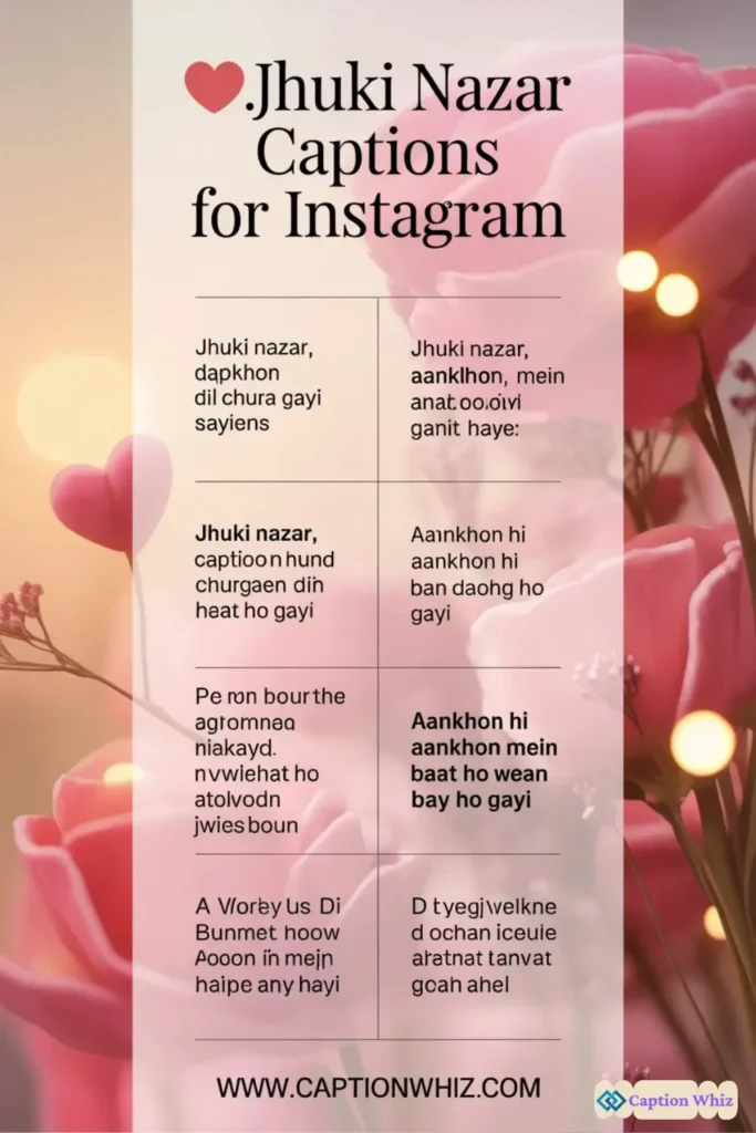 123+ Irresistible Jhuki Nazar Captions For Instagram and Quotes to Captivate Hearts