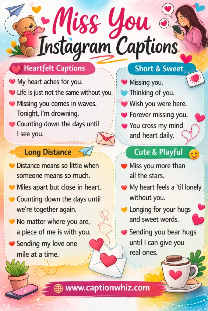 127+ Heartfelt Miss You Captions For Instagram and Quotes That Spark Emotion