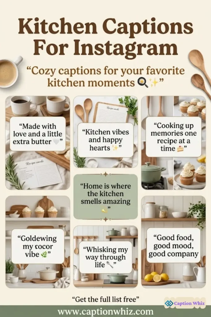 143+ Irresistible Kitchen Captions For Instagram That Spark Joy and Creativity Quotes