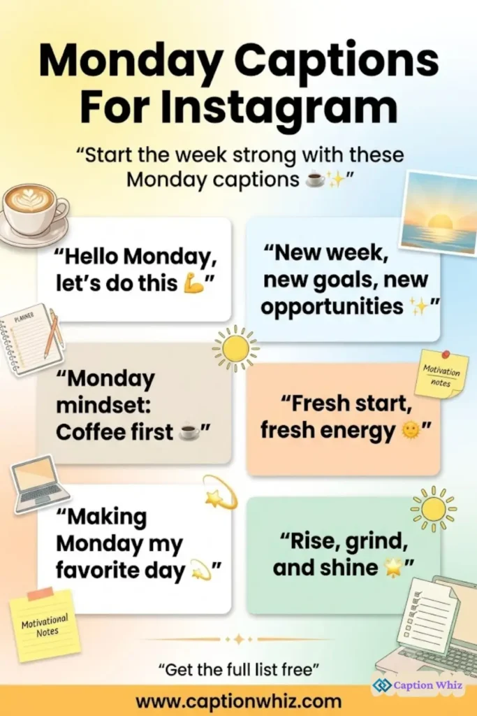143+ Must-Have Monday Captions For Instagram and Inspiring Quotes for Your Week