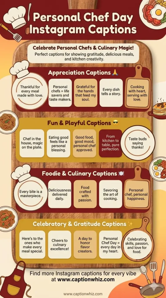153+ Irresistible Personal Chef Day Captions For Instagram and Quotes to Savor