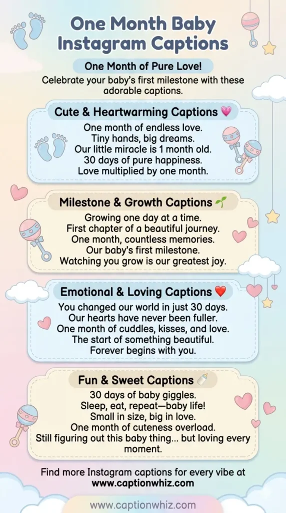 127+ Irresistible One Month Baby Captions For Instagram and Quotes You Need Now