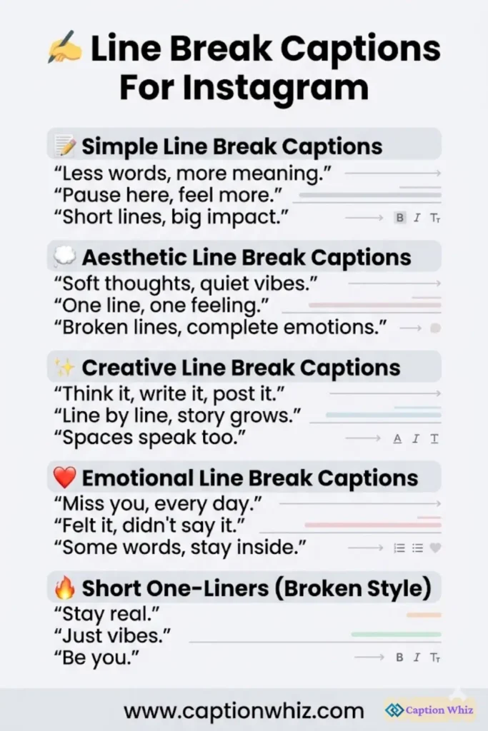 135+ Essential Line Break Captions For Instagram and Quotes That Boost Engagement