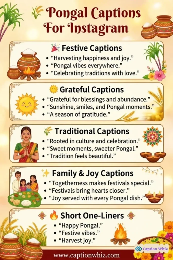 125+ Essential Pongal Captions For Instagram and Quotes to Celebrate the Festivity