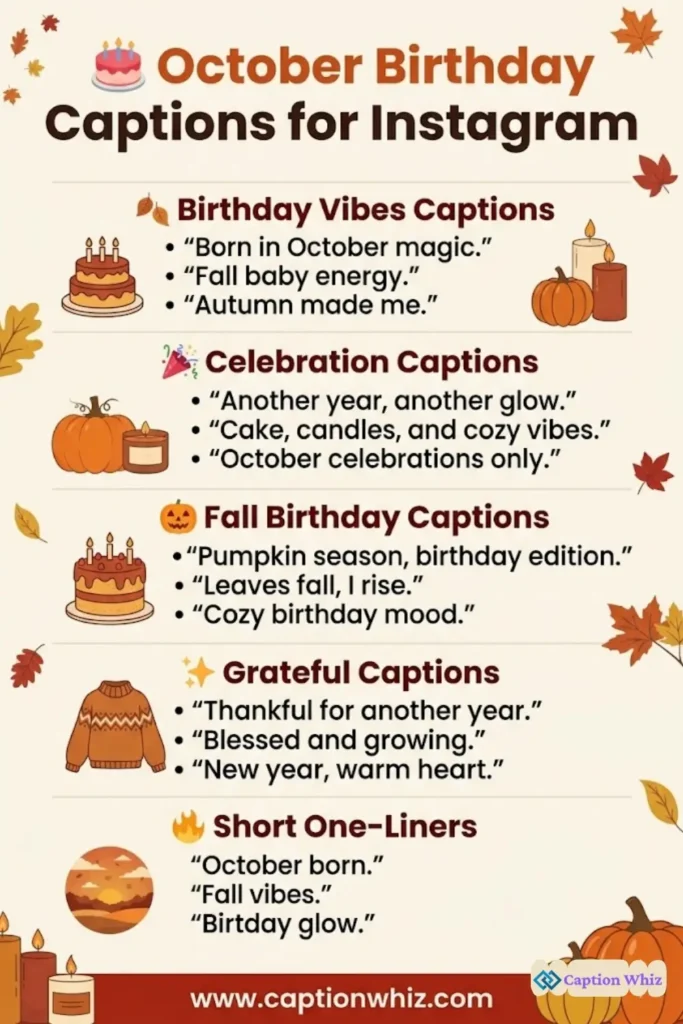 137+ Must-Have October Birthday Captions For Instagram and Quotes That Shine